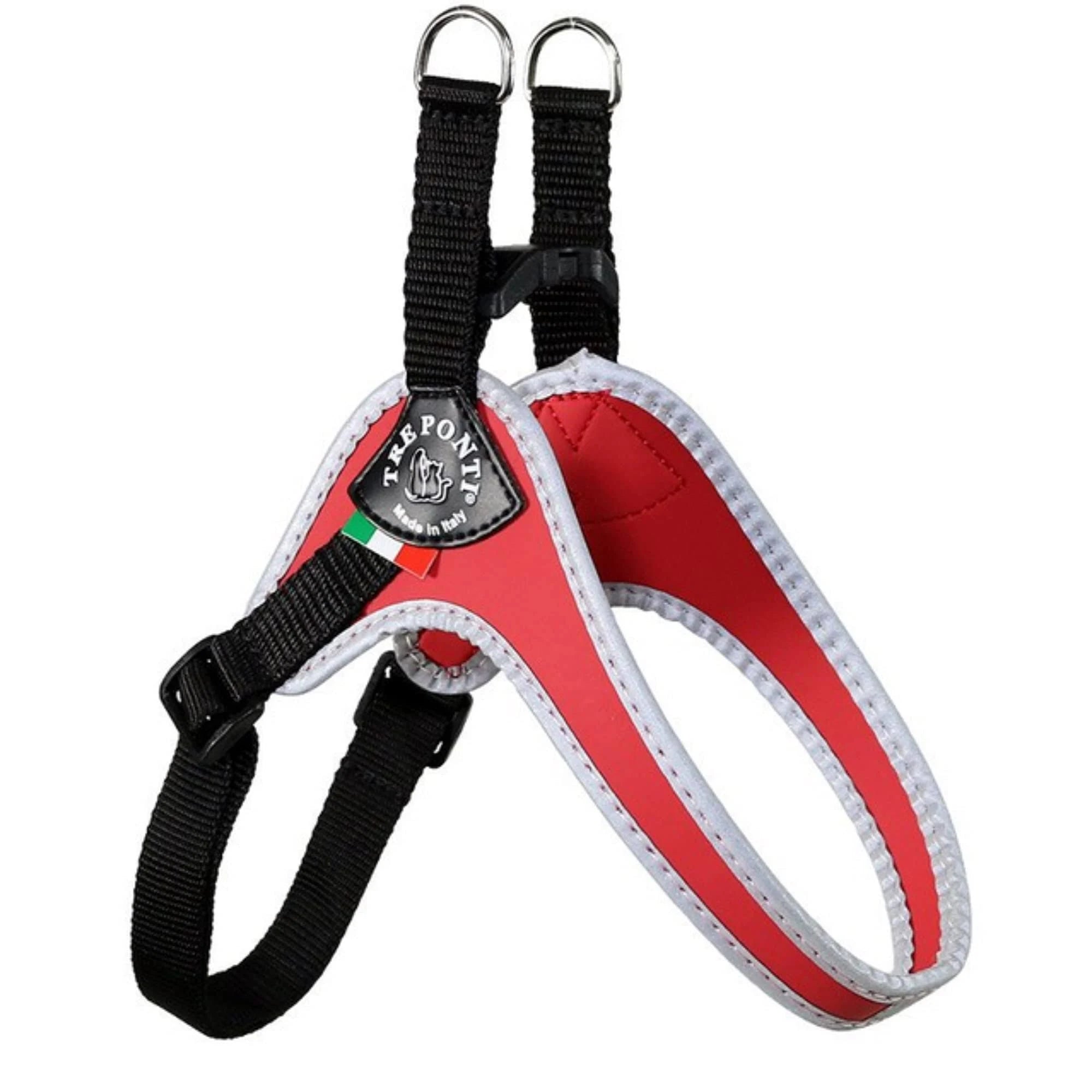 Tre Ponti Fibbia Small Dog Adjustable Belly Strap Harness Red 2-5kg