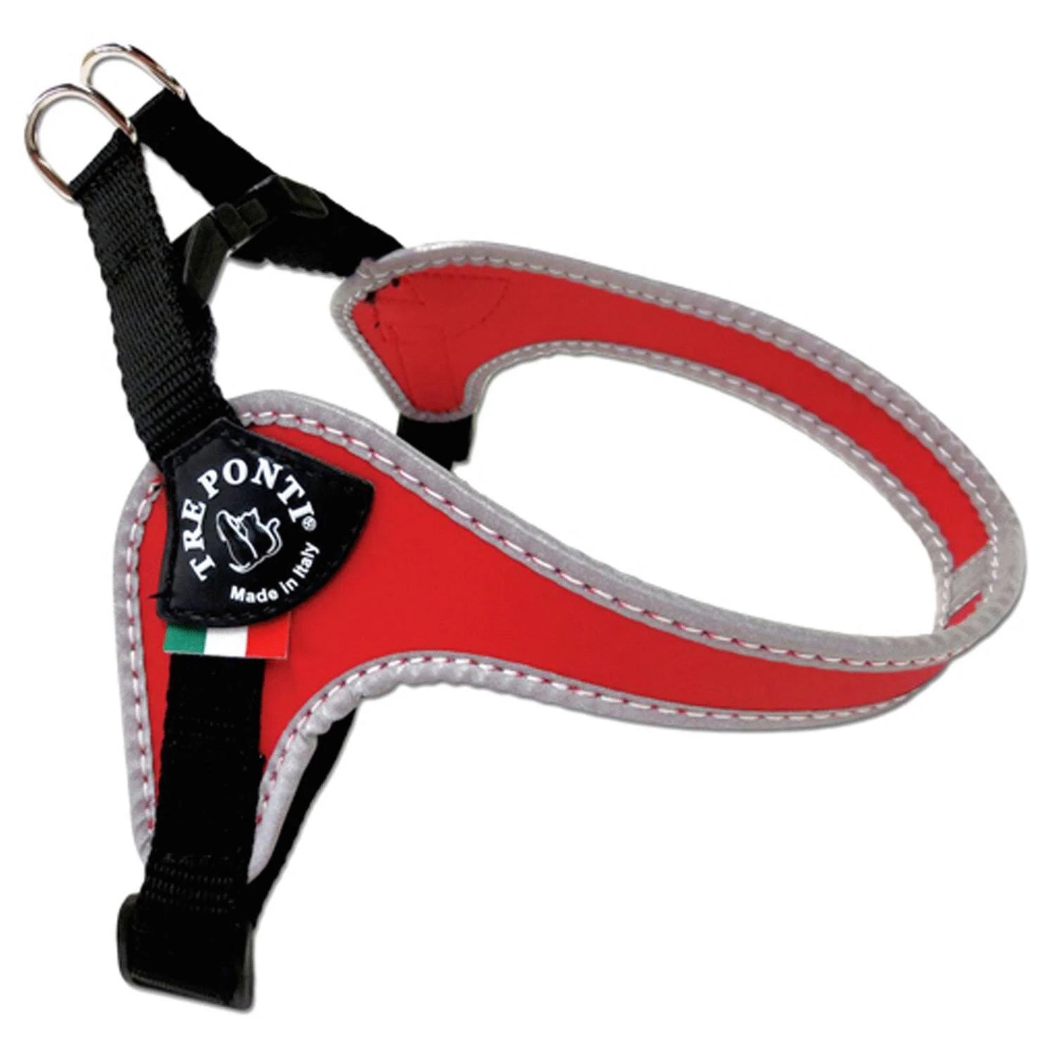 Tre Ponti Fibbia Small Dog Adjustable Belly Strap Harness Red 2-5kg