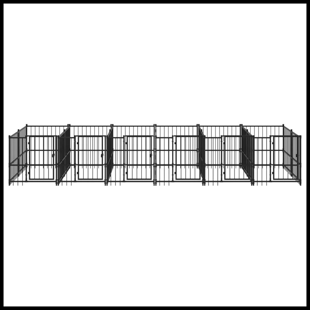 vidaXL Outdoor Dog Kennel Steel 13.14 m²