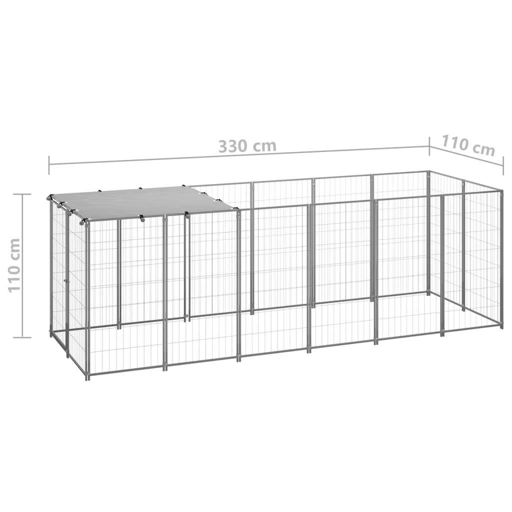 vidaXL Dog Kennel Black 110x110x110 cm Steel